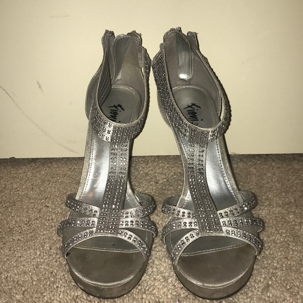 Rhinestone studded heels
